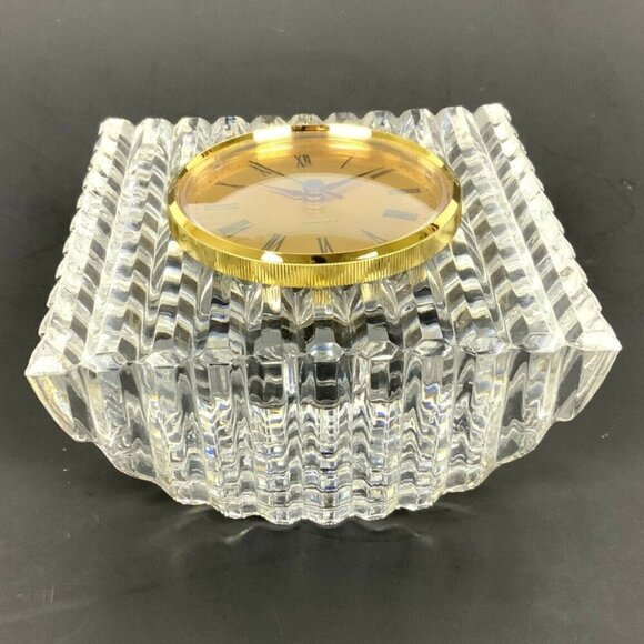 Illusions 24% Full Lead Crystal Quartz Clock Made In Czech Republic With Box - Picture 5 of 8
